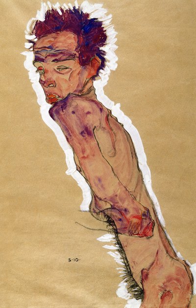 Selbstporträt nackt, 1910 von Egon Schiele